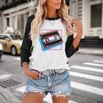 Retro VHS Vaporwave Video Cassette Nostalgia Geek Chic Premium Tri-Blend Baseball Raglan Shirt