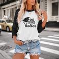 Women's One Degree Hotter College Masters PhD Graduation Party Baseball Raglan Shirt
