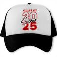 Class Of 2025 Senior 2025 Graduation Red Raglan Baseball Tee Trucker Cap