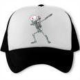 Dabbing Skeleton Nurse Halloween Graduation Trucker Cap