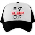 Haircutter Barber Eat Sleep Cut Barbering Graduation Trucker Cap
