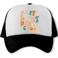 Happy Last Day Of School Groovy Teacher Student Graduation Trucker Cap