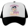 Proud Mom Of a 2024 Graduate Floral Flower Family Graduation Trucker Cap