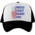Retro Proud Coast Guard Dad Graduation Dad Usa Flag Outfit Trucker Cap