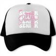 Senior 2027 Class Of 2027 Coquette Pink Bow Graduation 2027 Premium Tri-Blend Trucker Cap