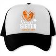 Senior Sister Class Of 2026 Basketball Graduation Heart Trucker Cap