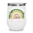 100th Day Of School Teachers Students Women Floral Books Wine Tumbler