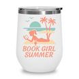 Book Girl Summer Book Reading Retro Sunset Wine Tumbler