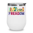 Book Lover Freedom Librarian Vintage Retro Reading Present Wine Tumbler
