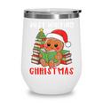 Book Reading Just Waiting For Christmas Gingerbread Wine Tumbler