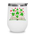 Book With Shamrocks Librarian Saint Patrick's Day Kids Wine Tumbler