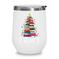 All Booked For Christmas Book Christmas Tree Lights Wine Tumbler