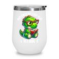 Books Never Go Extinct Reading Dinosaur Bookish Nerdy Wine Tumbler
