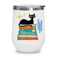 Cat And Books Retro Midcentury Mid Century Aesthetic Wine Tumbler