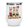 Christmas Three Llamas Reading Reading Books Llama Lover Wine Tumbler