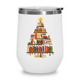 Christmas Tree Bookshelf Book Lover Library Men Women Kids Wine Tumbler