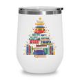 Christmas Tree Made Of Books Librarian Reader Holiday Wine Tumbler