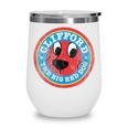 Clifford The Big Red Dog Round Distressed Logo Kids Books Wine Tumbler