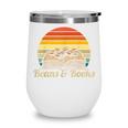 Coffee Beans & Books Retro Bookworm Librarian Wine Tumbler