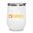 Comic Book Comic Stuff & Accessories -Adult Small Modern Letter Print Crew Collar Short Sleeve T-Shirt Wine Tumbler