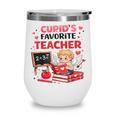 Cupid's Favorite Math Teacher Valentine Reading Book Women Wine Tumbler
