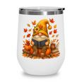 Cute Autumn Gnome Reading Pumpkin Book Lover Wine Tumbler Cute Autumn Gnome Reading Pumpkin Book Lover Wine Tumbler