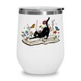 Cute Cat Flower Garden Book Kitty Reading Floral Men Women Girls Kids Wine Tumbler Cute Cat Flower Garden Book Kitty Reading Floral Men Women Girls Kids Wine Tumbler