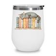 Cute Cat Sleeping On Books Wine Tumbler