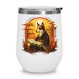 Cute Corgi Dog In Japanese Kimono With Book Men Women Girls Kids Wine Tumbler