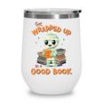 Cute Halloween Teacher Librarian Mummy Reading Books Wine Tumbler