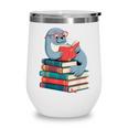 Cute Reading Seal On Books Book Lover Wine Tumbler
