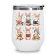 Cute Teacher Bunny Rabbit Reading Easter Bunnies Book Lovers Wine Tumbler Cute Teacher Bunny Rabbit Reading Easter Bunnies Book Lovers Wine Tumbler