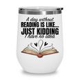 A Day Without Reading Is Like I Have No Idea Women Books Wine Tumbler
