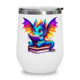 Dragon Reading a Book Bookworm Book Wine Tumbler