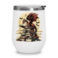 Dragon Reading a Book Dragons And Books Lover Bookworm Wine Tumbler
