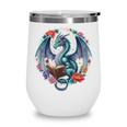 Dragon Reading Book Girls Kids Bookworm Book Lover Wine Tumbler