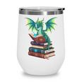 Dragon Reading Books Fantasy Lovers Mythical Creatures Wine Tumbler