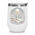 Duck Reading Book Full Moon Lake Scenery Wine Tumbler