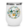 Duck Wilderness Book Reading Illustration Floral Wine Tumbler