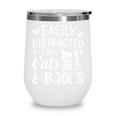 Easily Distracted By Cats And Books Reading Apparel Wine Tumbler Easily Distracted By Cats And Books Reading Apparel Wine Tumbler