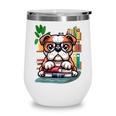 English Bulldog Reading a Book Dog Wine Tumbler