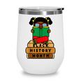 Girl Kid Reading Book Black History Month Bookworm Wine Tumbler
