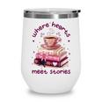 Where Hearts Groovy Meet Stories Coffee Books Valentines Day Wine Tumbler