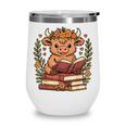 Highland Cow Reading Book Graphic Cow With Book Floral Wine Tumbler