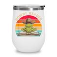 Howdy Reader Frog Reading Book Vintage Wine Tumbler
