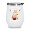 Just a Girl Who Loves Cats And Books Reading Cat & Bookworm Wine Tumbler Just a Girl Who Loves Cats And Books Reading Cat & Bookworm Wine Tumbler