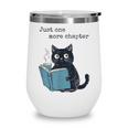 Just One More Chapter Bookworm Cat Book Lover Wine Tumbler