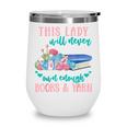 THIS LADY Will Never Own Enough BOOKS & YARN Wine Tumbler