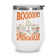 Library Halloween Book Lover Ghost With Books Wine Tumbler Library Halloween Book Lover Ghost With Books Wine Tumbler