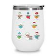 Literary Winter Reading Snowmen Cozy Book Lover Pattern Wine Tumbler